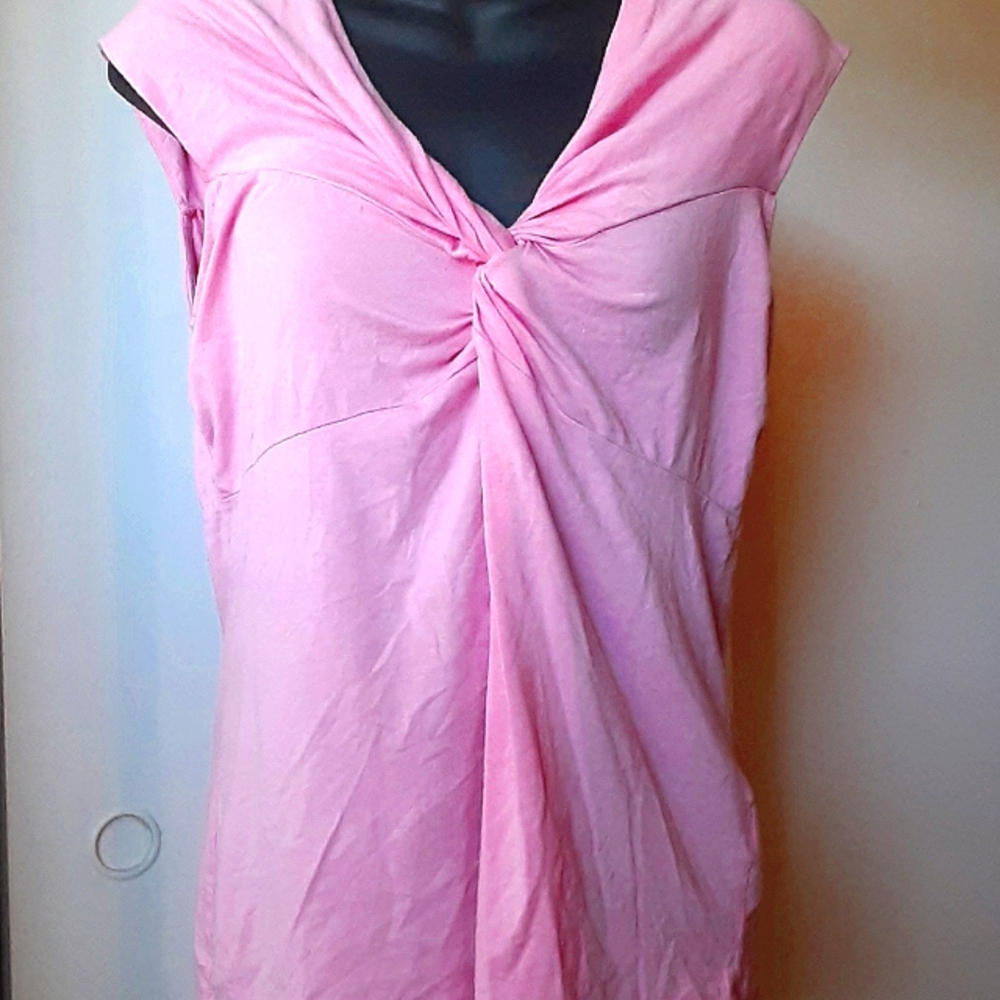 Light pink knotted front shirt